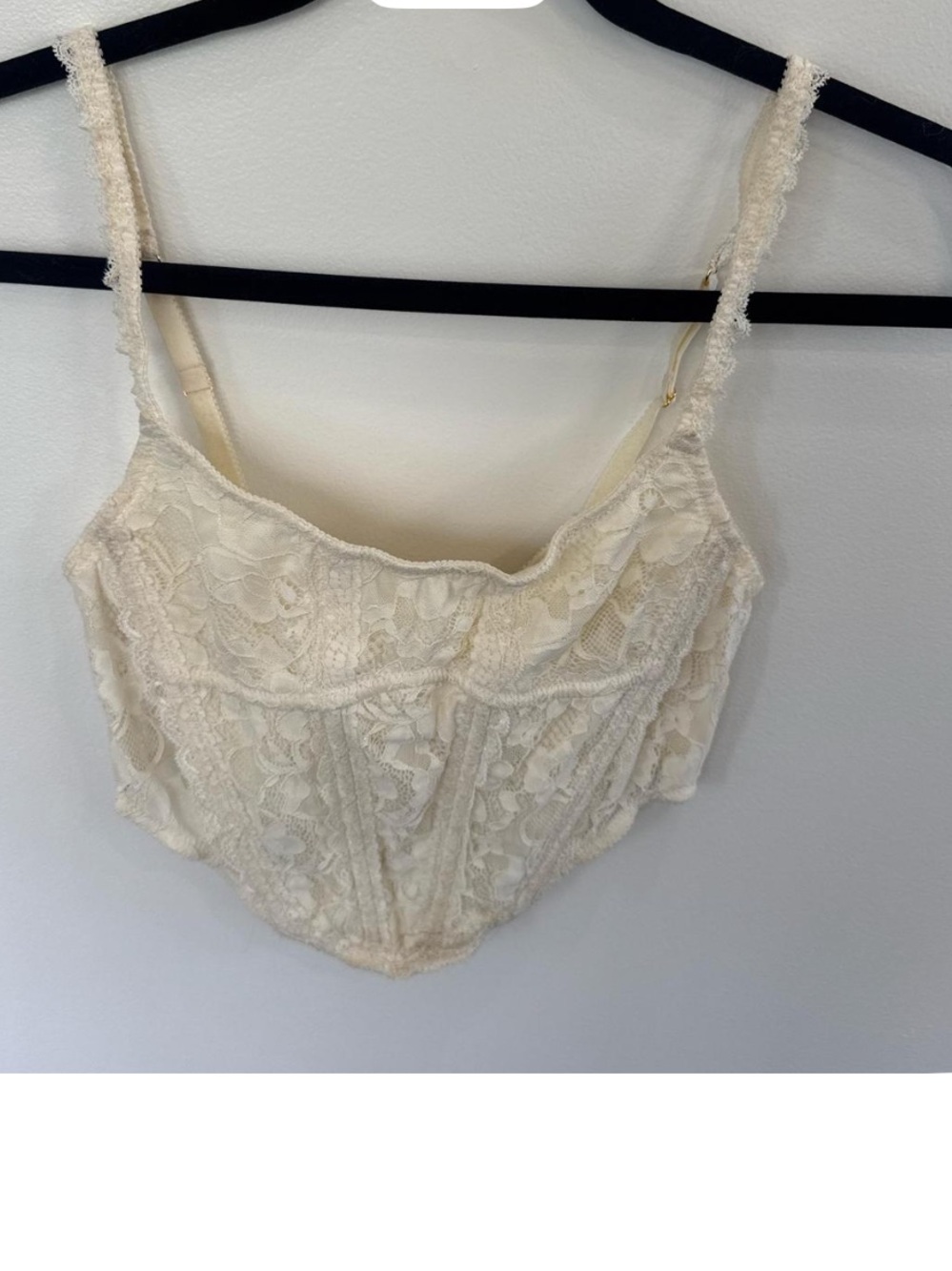 Cream bustier lace corset renaissance top size small festival club party sexy